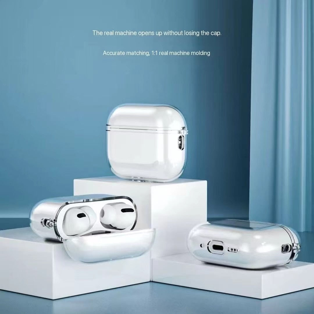 Transparent AirPods Case with Metal Hook