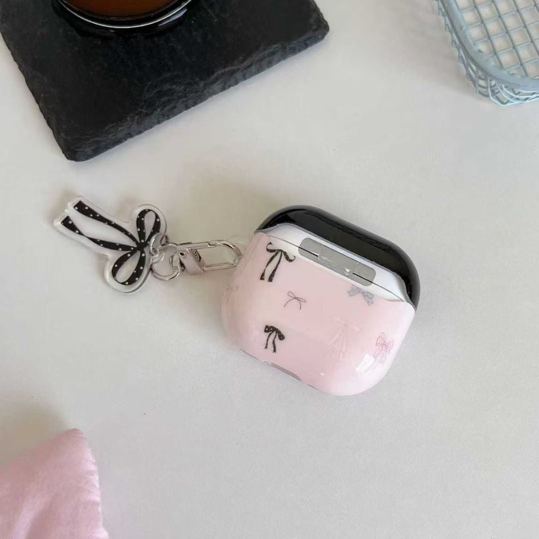 Pink Bow AirPods Case with Ribbon Charm